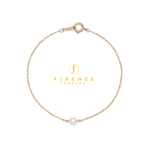 14K Gold Filled Handmade 1.0mmx180mm plateCablechain with 4mm FreshWater Pear  (Anklet) Bracelet[Firenze Jewelry] 피렌체주얼리